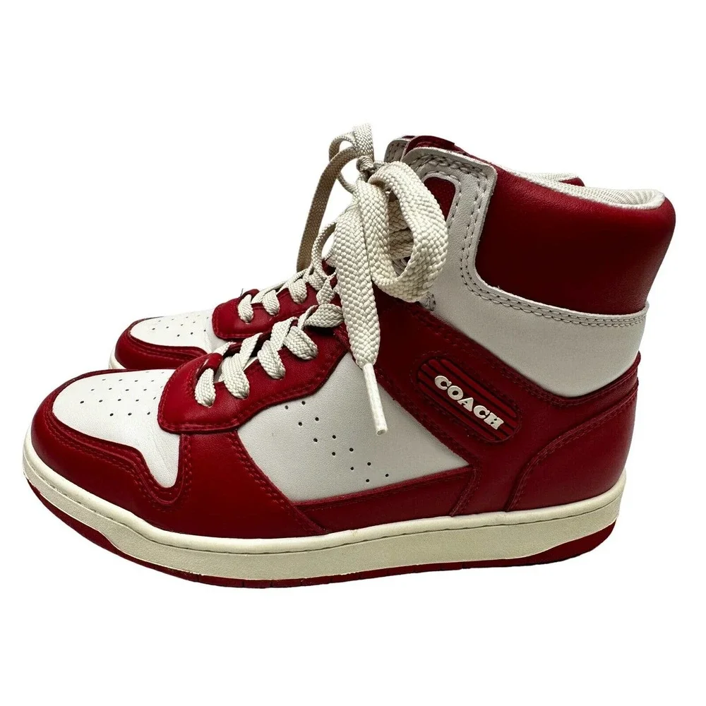 Coach Women's High Top Sport Red /Chalk‎ Sneakers / Size 7B / CG624 / Pre-owned